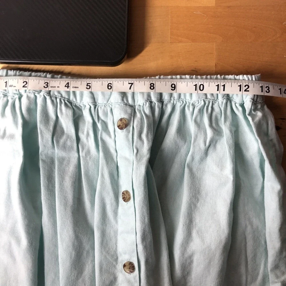 Gap Kids Linen Button Front Skirt Size 14/16 Sea foam Green Spring Party Beach